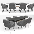 Modern Dining Table Set With Sleek Tabletop And Comfortable Gray Dining Chairs 3d model