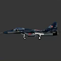 Blue Camouflage Fighter Jet Model With Detailed Paint And Military Insignia