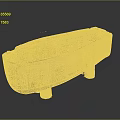 Handcrafted Wooden Boat Shaped Container With Four Legs And Rustic Design