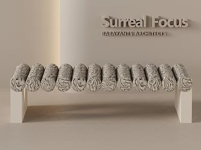 Unique Modern Bench With Coiled Textured Seat And White Legs Design 3d model
