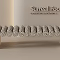 Unique Modern Bench With Coiled Textured Seat And White Legs Design