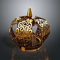 Elegant Golden Crown Jewelry With Intricate Filigree Patterns And Ornate Details