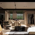 Modern Dining Living Room Interior Design With Open Concept Sofa Dining Table And Chairs