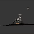 Mars Rover Exploration Vehicle On Martian Surface With Mechanical Arm And Scientific Instruments