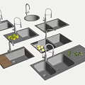 Modern Black Kitchen Sinks With Double Bowls Faucets And Drainer Accessories