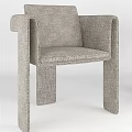 Two Tone Modern Accent Chairs in Gray Fabric and Brown Leather with Square Arms Design