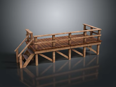Wooden Bridge Small Bridge Small Wooden Bridge Classical Bridge Cartoon Bridge Small Arch Bridge Arch Bridge Ancient Building Style Bridge 3d model