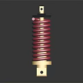Red Coil Shock Absorber with Golden Top and Bottom Connectors as Professional Hardware Tool
