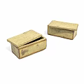 Vintage Brass Storage Boxes With One Open And One Closed Lid Design 3d model