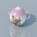 Pink And White Hinged Door With Floral Pattern For Home Interior Decor
