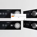 Modern Black Switch Panel Featuring Digital Display Temperature Control Knob And Buttons