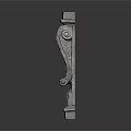 Gray Stone Decorative Column With Intricate Carvings And Textured Surface