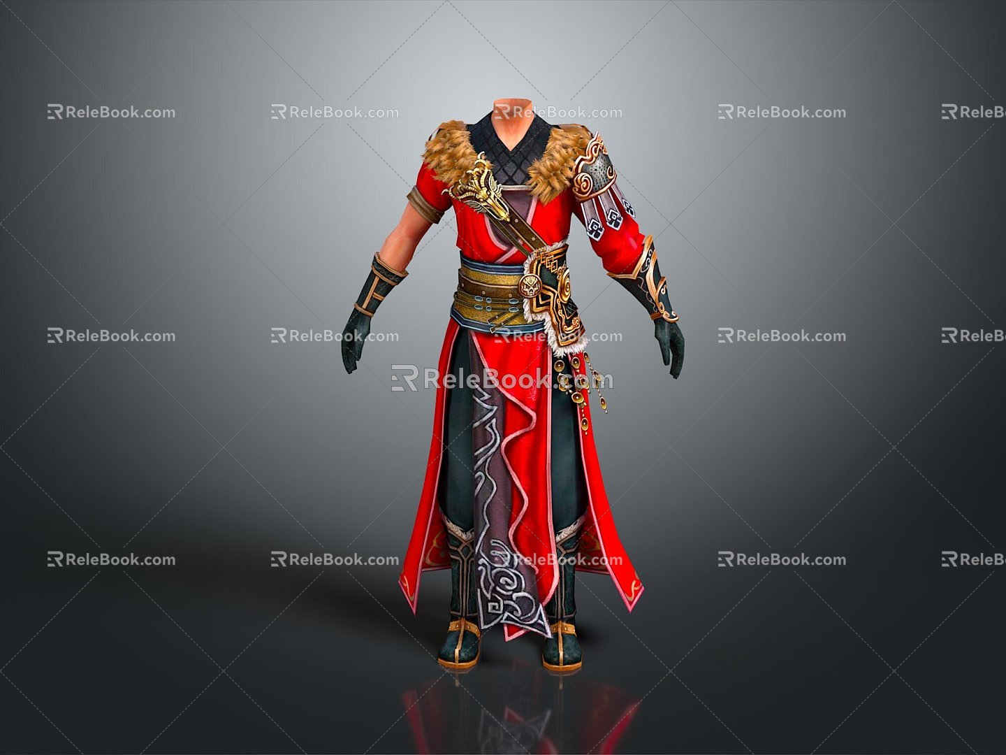 Cosplay Clothing Clothing Online Game Warrior Animation Clothing Animation Clothing 3d model