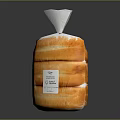 Packaged Sliced Bread With Transparent Plastic Wrapper And White Paper Cover