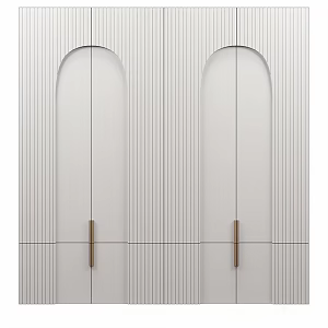 Vintage French Jane European Wardrobe Door 3d model