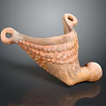 Artistic Ceramic Carved Sculpture With Loop Handles Intricate Patterns And Base Design 3d model