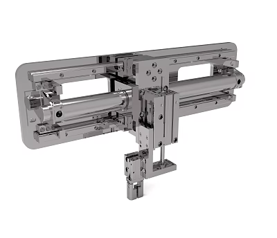 Industrial Mechanical Assembly With Metal Structure And Precision Sliding Rail Components 3d model