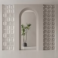 Stylish Room Dividers With Circular Hole Patterns Geometric Lattice And Arched Doorway Design