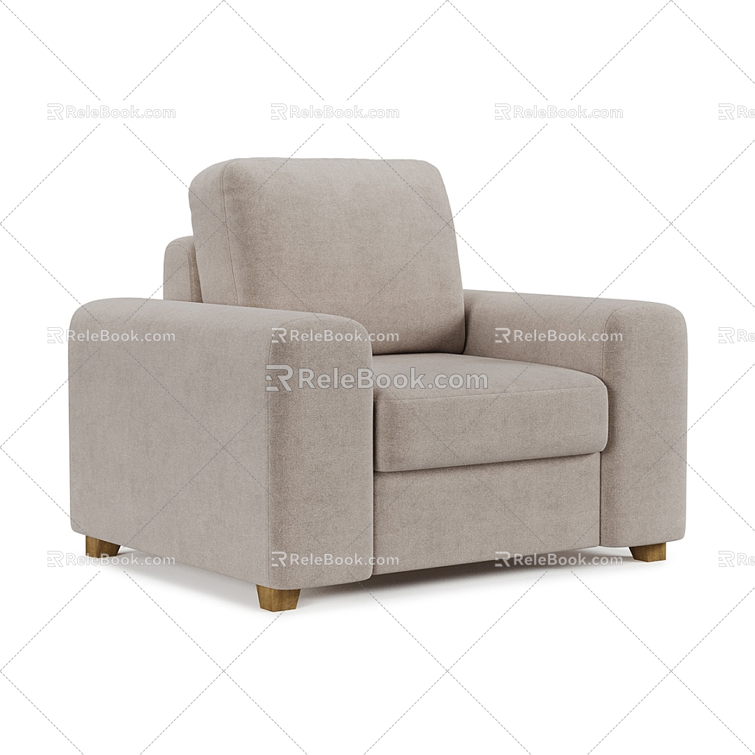 Modern Simple Single Sofa 3d model