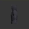 Gray Textured Long Sleeve Hoodie 3D Rendered Modern Apparel Design