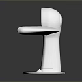 White Computer Stand With Modern Design Circular Top Adjustable Arms And Stable Base 3d model