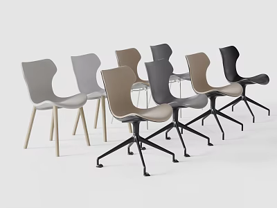 Modern Leisure Chairs In Multiple Colors With Wooden And Metal Leg Designs 3d model