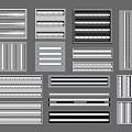 White Grille Design Panels With Various Patterns For Home Ventilation 3d model