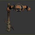 Muscular Fantasy Minotaur Brute With Horns And Giant Iron Axe