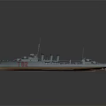 Detailed Warship Model Watercraft With Smokestacks Masts And Number 76