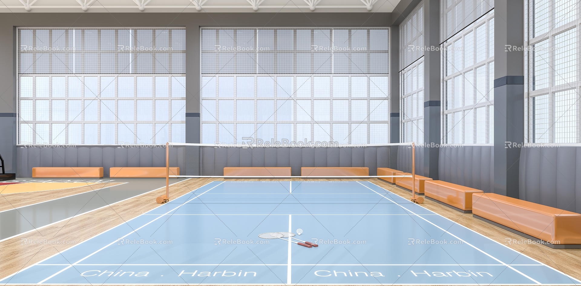 Badminton court 3d model