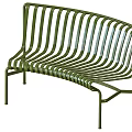 Green Two Seater Sofa With Metal Frame Slatted Back And Comfortable Cushion