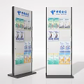 China Telecom Information Bookshelf With Multiple Brochure Displays And Posters 3d model