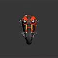 Orange Sport Motorcycle With Sleek Design Black Accents And Gray Seats