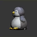 Children's Cute Soft Plush Penguin Stuffed Toy With Yellow Beak And Feet