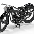 Old Motorcycle Early Motorcycle 3d model