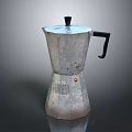 Vintage Bialetti Moka Pot Aluminum Coffee Maker Classic Household Item With Black Handle