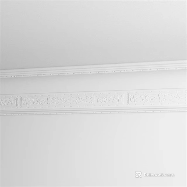 Decorative Plaster Ceiling Molding With Intricate Carved Patterns And Details 3d model