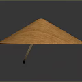 Brown Bamboo Woven Hat With Conical Shape And Hanging Rope Strap Design 3d model