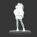 Game and Movie Character With Red Jacket Green Shorts And White Hairstyle On Gray Base