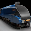 Detailed Vintage Blue Black Steam Train Mallard Number 4468 Model