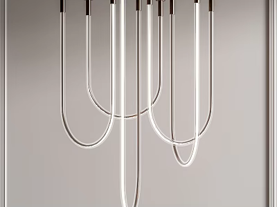 Modern Linear Chandelier with Sleek LED Tubes for Contemporary Interior Spaces 3d model