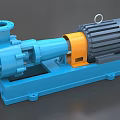 Industrial Pump Equipment With Blue Body Yellow Connector And Grey Motor Base