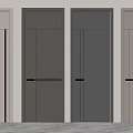 Modern Hinged Doors In Light And Dark Gray With Sleek Design And Black Handles