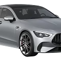 Sleek Silver Sporty Car Design With AMG Styling Black Alloy Wheels And Streamlined Body