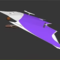Purple And White Futuristic Wing Models With Orange Wheels And Sleek Mechanical Design