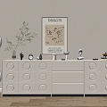 Modern Cream Style Cabinet Whole Cabinet Sideboard Cabinet Balcony Cabinet Storage Cabinet Entrance Cabinet 3d model
