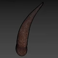 Game Movie Character Horn Prop With Detailed Brown Textured Surface