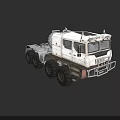 White Heavy Duty Off Road Truck With Multiple Wheels Metal Bumper And Roof Lights
