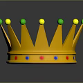 Golden Metal Crown Decorative Hardware Tools With Green Yellow Beads And Colorful Studs