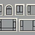 Various Design Casement Windows With Different Frame Styles And Glass Panels 3d model